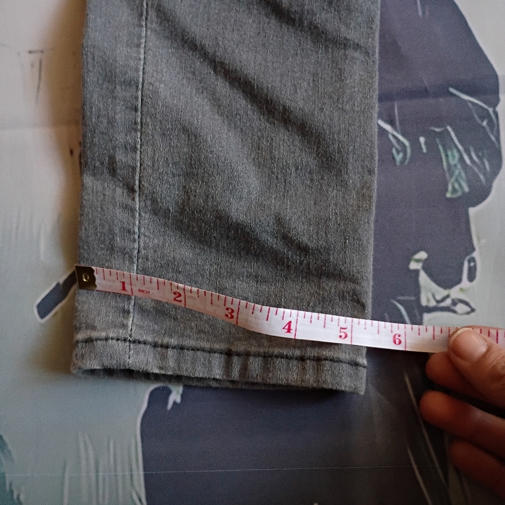 H&M High-Rise Skinny Gray Denim Jeans 5-Pocket Button Zip Solid Light Wash 6 - Picture 8 of 11